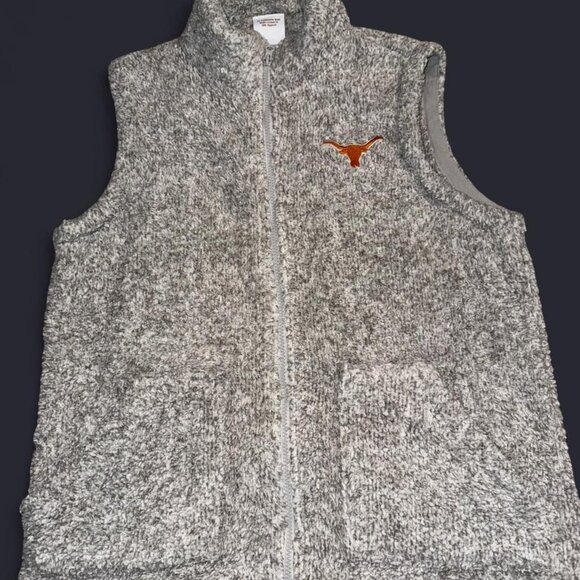 Size Medium Grey Longhorn Sherpa Vest with Pockets - Picture 1 of 3
